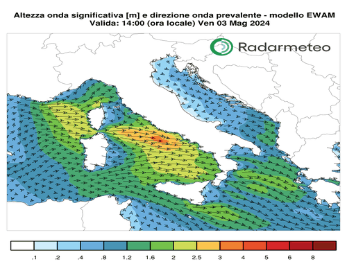 previsione moto ondoso sui mari italiani
